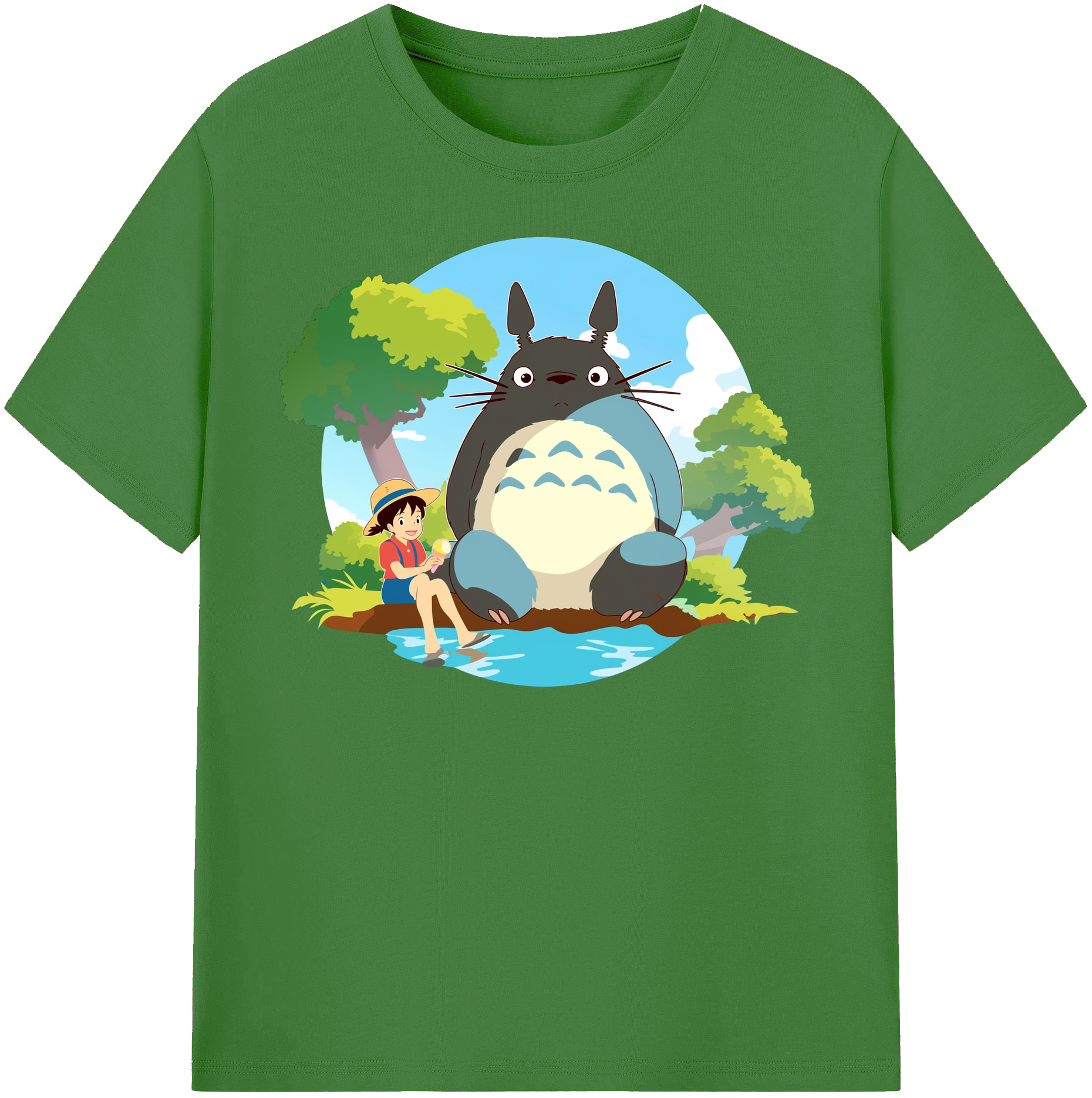 （画像用） となりのトトロ 草壁メイ 草壁サツキ My Neighbor Totoro Satsuki Kusakabe Mei Kusakabe レディースカジュアルプリントTシャツ（綿100％）